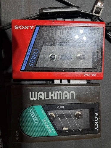 WM-22 AND WM-24 SONY WALKMAN CASSETTE TAPE PLAYERS RARE VINTAGE RETRO