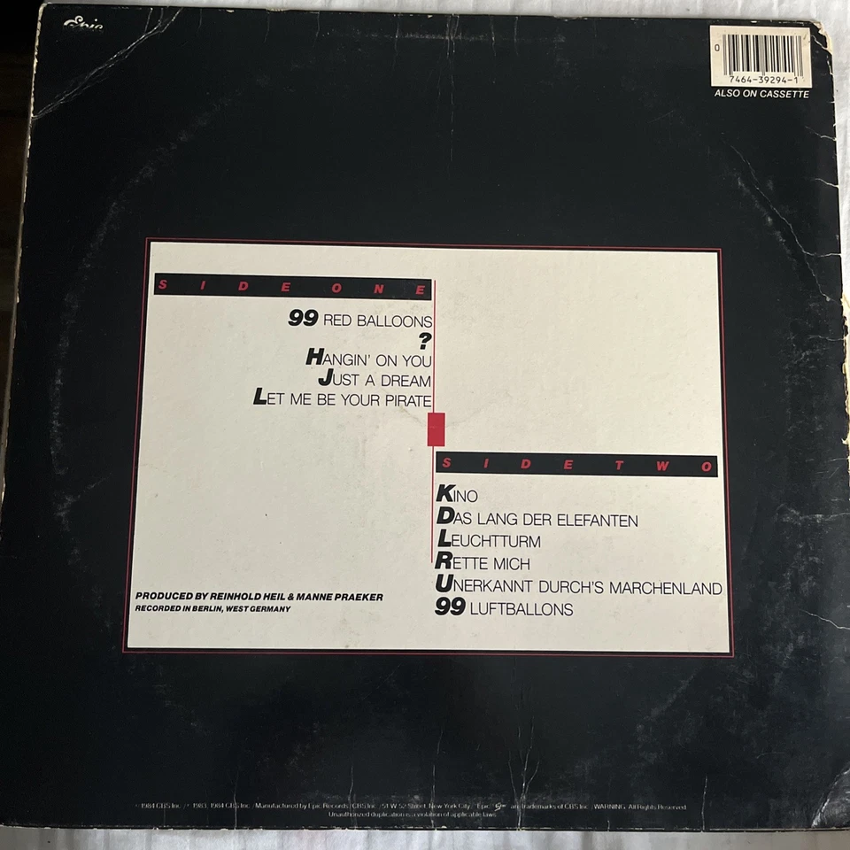 Nena 99 Luftballons Vinyl LP 1984 Epic VG Foto 2 de 4