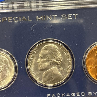1964–P US MINT COIN SET 90% SILVER, UNCIRCULATED, CASE + Box