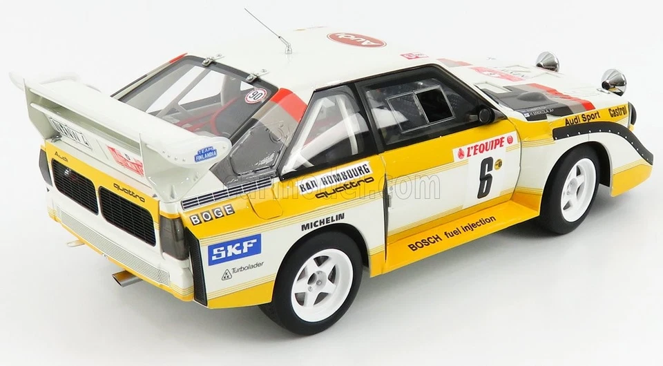 MODELLINO AUTO STATICO AUTOART AUDI QUATTRO RALLY MONTECARLO 1986 MIKKOLA 1/18 - Immagine 2 di 4