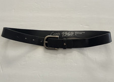 Gap 1969 size L Vintage Black Leather Belt Brass Buckle Made in USA