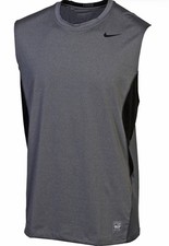 Nike NBA Pro Combat Performance Tank Top Mens S Gray Moisture Wicking Fitted