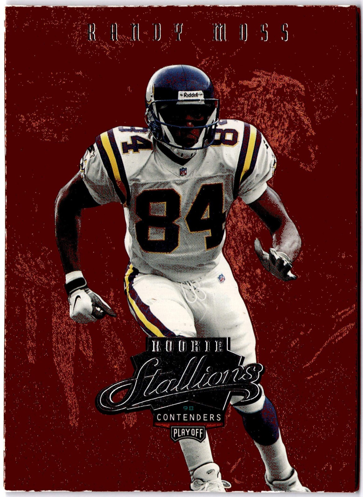 Randy Moss Playoff Contenders Rookie Stallions #11 Base