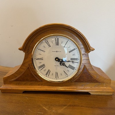 Howard Miller Oak Mantel Clock Dual Chime Burton Model 635-106