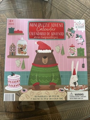 Aldi 12 Mini Puzzle Advent Calendar Merry Moments Candy Christmas 80pc 7'' x 10''