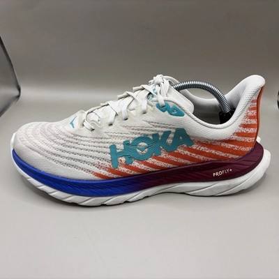 Hoka 10.5D White Orange Flame Mach 5 Lace-Up Lightweight 1127893 WFM PROFLY+