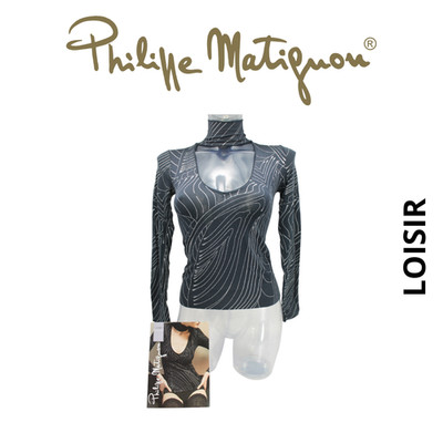 Off_Black/Glitter High Neck Long Sleeve Jersey, LOISIR Philippe Matignon