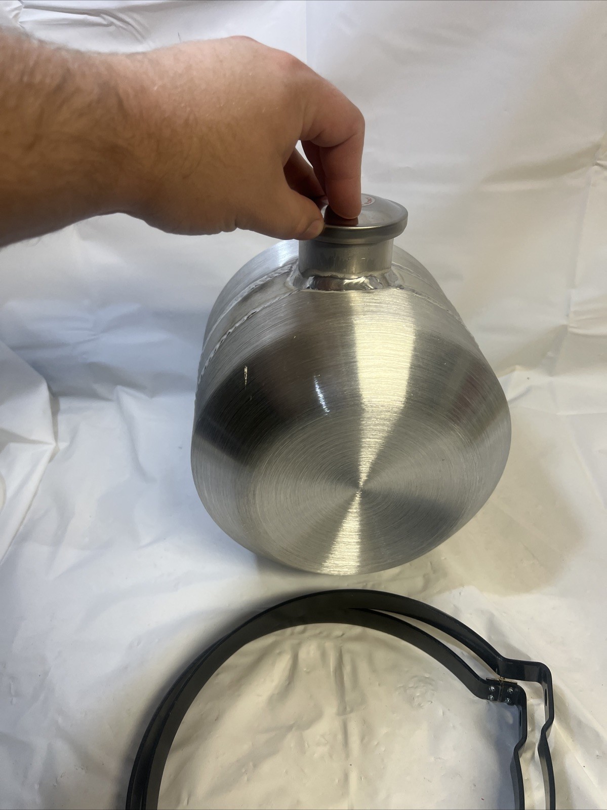 8'' x 8'' Fuel Tank With Baffle 1.75 Gallon 1/4 NPT Round Gas Tank Aluminum Spun