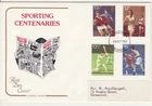 GB Stamps First Day Cover Sports Centenaries, cricket, rugby, run COTSWOLD 1980