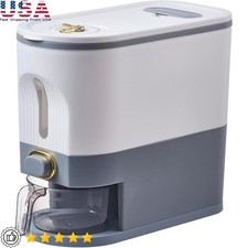 Rice Dispenser 11lb Auto Dispenser W/ Fresh Box BPA Free Plastic Kitchen Storage