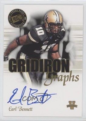 2008 Press Pass SE Gridiron Graphs Earl Bennett #GG-EB Rookie Auto RC 0af