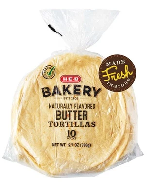 HEB Fresh Butter Tortillas Lowest Price Guaranteed (3 packs 10ct)