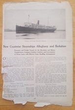 ALLEGHANY (Merchants & Miners) c1920s DECK PLAN