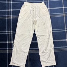80s 90s Nike White/Cream Baggy Track Pants Size Large Rare Vintage