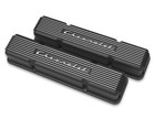 241-108 Holley GM Licensed Vintage Series SBC Valve Covers Satin Black Machined