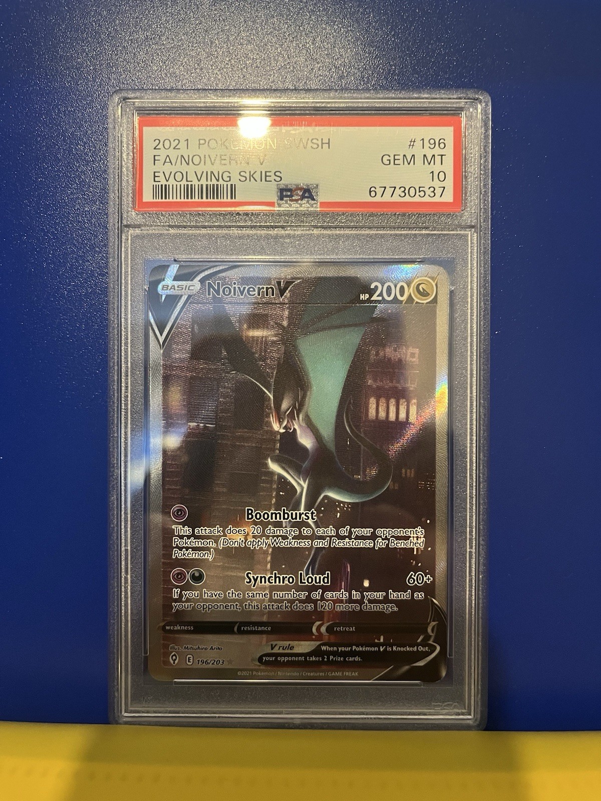 2021 Pokemon Evolving Skies Alternate Full Art Noivern V 196/203 PSA 10