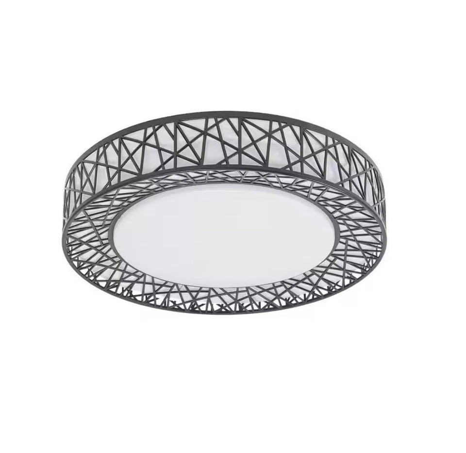 Черно-белый круглый потолочный светильник с креплением заподлицо 15,7 дюйма с 3-цветным светодиодным кристаллом K9 - Изображение 4 из 4