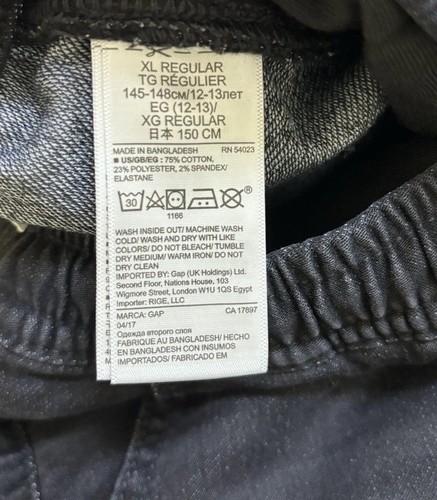 NWT Gap Kids Boys Pull-On Super Soft Denim Black Jogger Pants Size XL - Picture 7 of 7