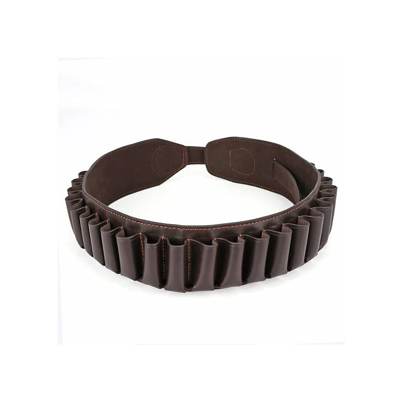 Bandolera escopeta cuero tiro caza calibre 12 cartucho cinturón munición Foto 2 de 4