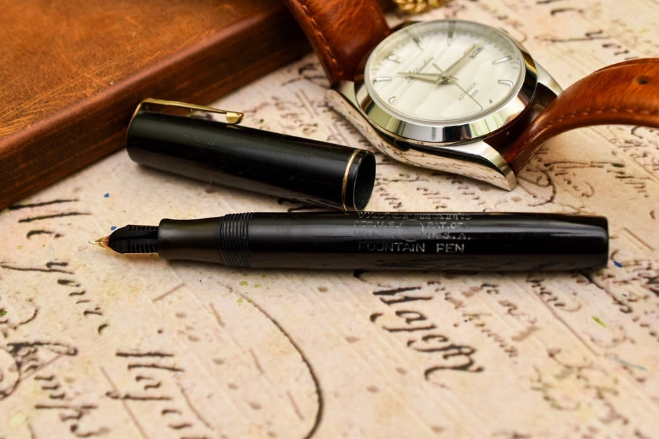 Vintage Waterman 92V Fountain Pen 14k Gold EF Full Flex Nib Excellent Condition - Image 3 of 4