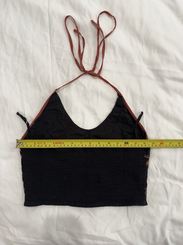 Earthbound Neckholder-Top zum Binden Medium bestickt Boho Festival Hippie gesmokt Y2K - Bild 4 von 5