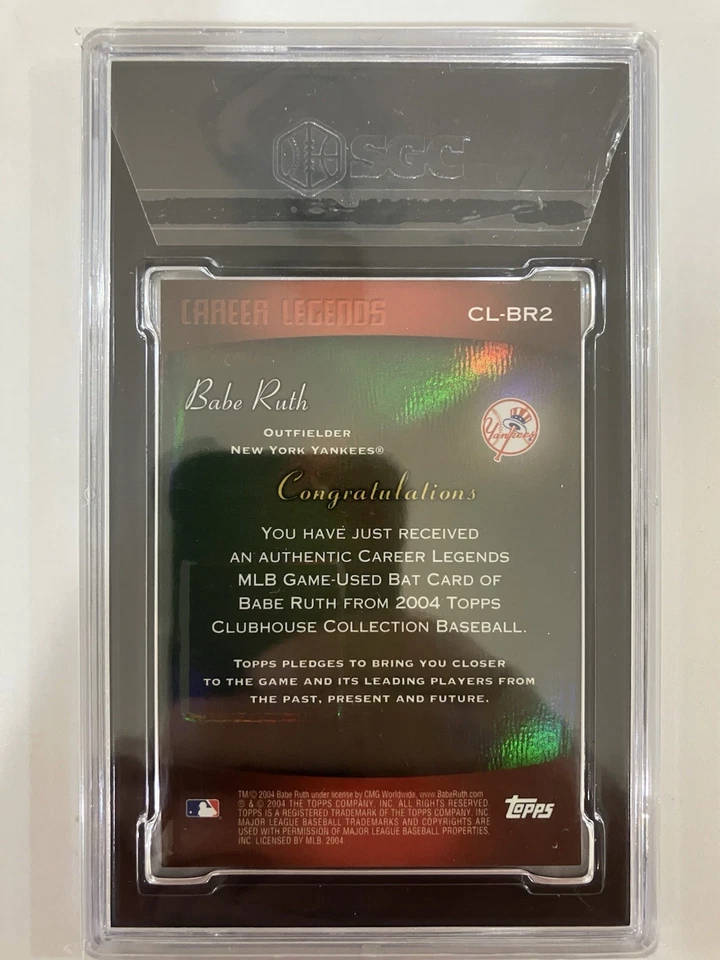 BABE RUTH 2004 Topps Career Legends Game Used Bat #d 171 SGC MINT 9.5 CL-BR2 - Image 2 of 3