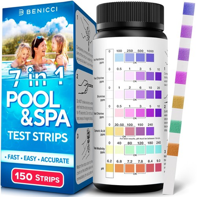 #ad 7 in 1 Accurate Pool Test Strips 150 Hot Tub Spa Quick Pool... $16.19