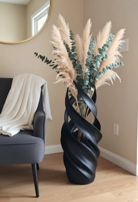 34" Tall Sculptural Black Floor Vase - Modern Luxury Home Decor Statement Piece
Opens in a new windo