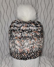 Women's Knitted Beanie Hat With Pom-pom Multicolor Winter Cap
