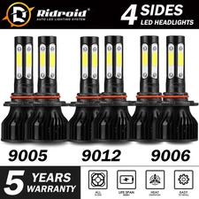 4-side LED Headlight+Fog Light Bulb for Ram 1500 2500 3500 w/Projector 2013-2015