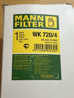 Mann Filter OEM Fuel Filter WK 720/4 For Audi A4 A6 A8 Quattro R8 RS4 S4 S6 S8