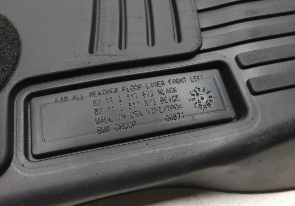 BMW 330xi F30 2013-2018 alfombrilla de goma para todo tipo de clima solo 2 piezas delantera Foto 2 de 4