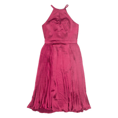 Chi Chi Swing Kleid Damen A-Linie rot ärmellos lang UK 6
