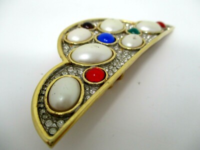 Vintage Accesocraft NYC Womens Stretch Metal Belt Ornate Glam Buckle Retro 90s Accessocraft Belt | eBay main image 2