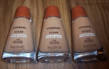 3 CoverGirl Clean Liquid Foundation - 170 Deep Golden NOS SHELFPULLS READ C0