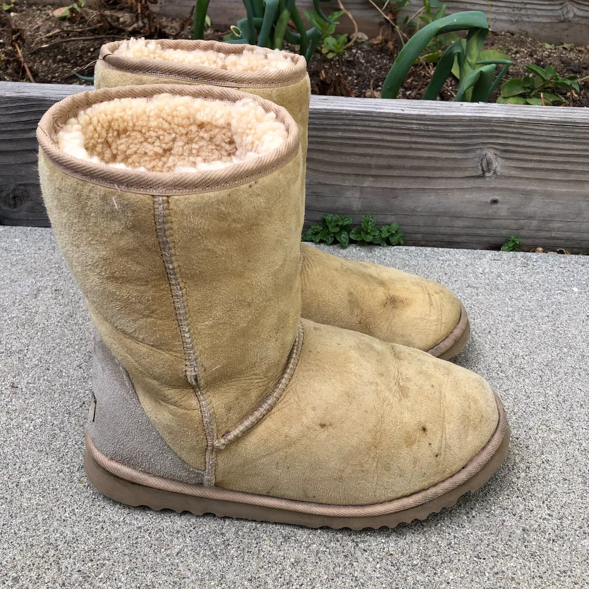 UGG, Shoes, Ugg Lv Louis Vuitton Tan Cream Suede Fur Rainbow Boots