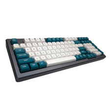 Teal and White Panda PBT CSA Keycap Set 149 pc For Mechanical Keyboard