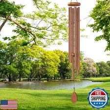 Suntimber 58in Bronze Wind Chimes Outdoor Deep-Tone Pentatonic Garden Decor