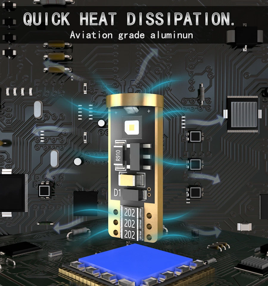 2x T10 ampoules Canbus LED 501 W5W pour Renault feux de stationnement position - Photo 4/4