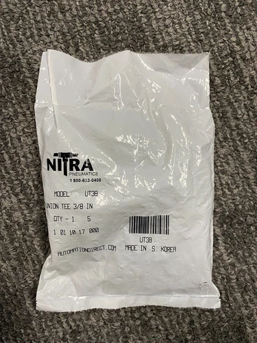 NITRA pneumatic push-to-connect fitting, union tee, thermoplastic body, 3/8in