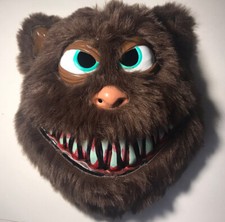 Creepy Killer Teddy Bear Furry Face Mask Halloween Costume Cosplay Preowned