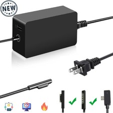 For Microsoft Surface Pro 2 3 4 5 6 Charger Adapter 44W 65W 1800 1706 3 Pin Cord