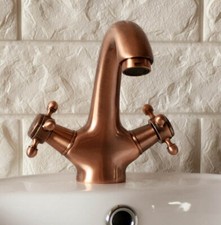 Dual Cross Handle Basin Faucet Retro Red Copper Bathroom Sink Mixer Tap 2nf390