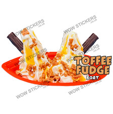 Eiswagen Aufkleber Toffee Fudge Boat Whippy Sticker Eisbecher Trailer Decal