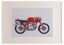 Ducati GS125 Marianna 1954 A2 framed limited edition print drawing