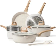 Durable 10-Piece Nonstick Pots and Pans Set - PFOA Free and Induction Ready