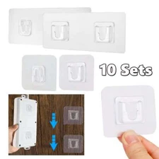 10 Set Double-Sided Adhesive Wall Hooks - Utility Hanger Suction Cup Holders