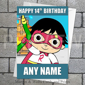 Ryan S World Birthday Card 5x7 Inches Toy Review Personalised