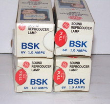 Lot of 4 General Elec. BSK Sound Reproducer Lamps 6V 1.0AMPS New but old stock