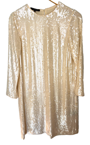 Lafayette 148 New York Bonnie Iridescent Sequin Shift Dress, Lined, Size XS - Picture 2 of 8